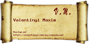 Valentinyi Maxim névjegykártya